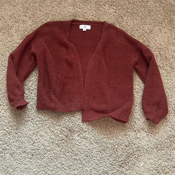 Maroon polyester cardigan size small - Picture 1 of 3